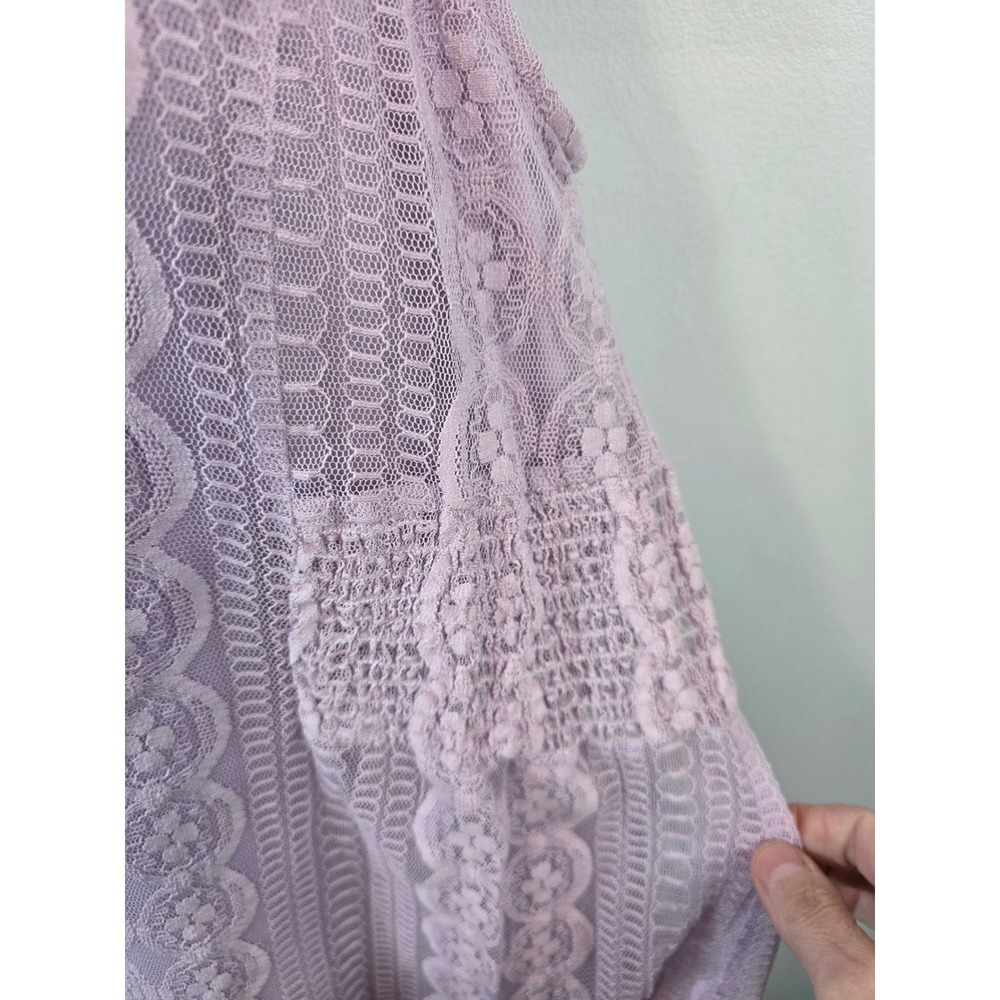 Blue Rain Lavender Floral Lace Sleeveless V-Neck Shift Dress Purple Medium M - Picture 3 of 9